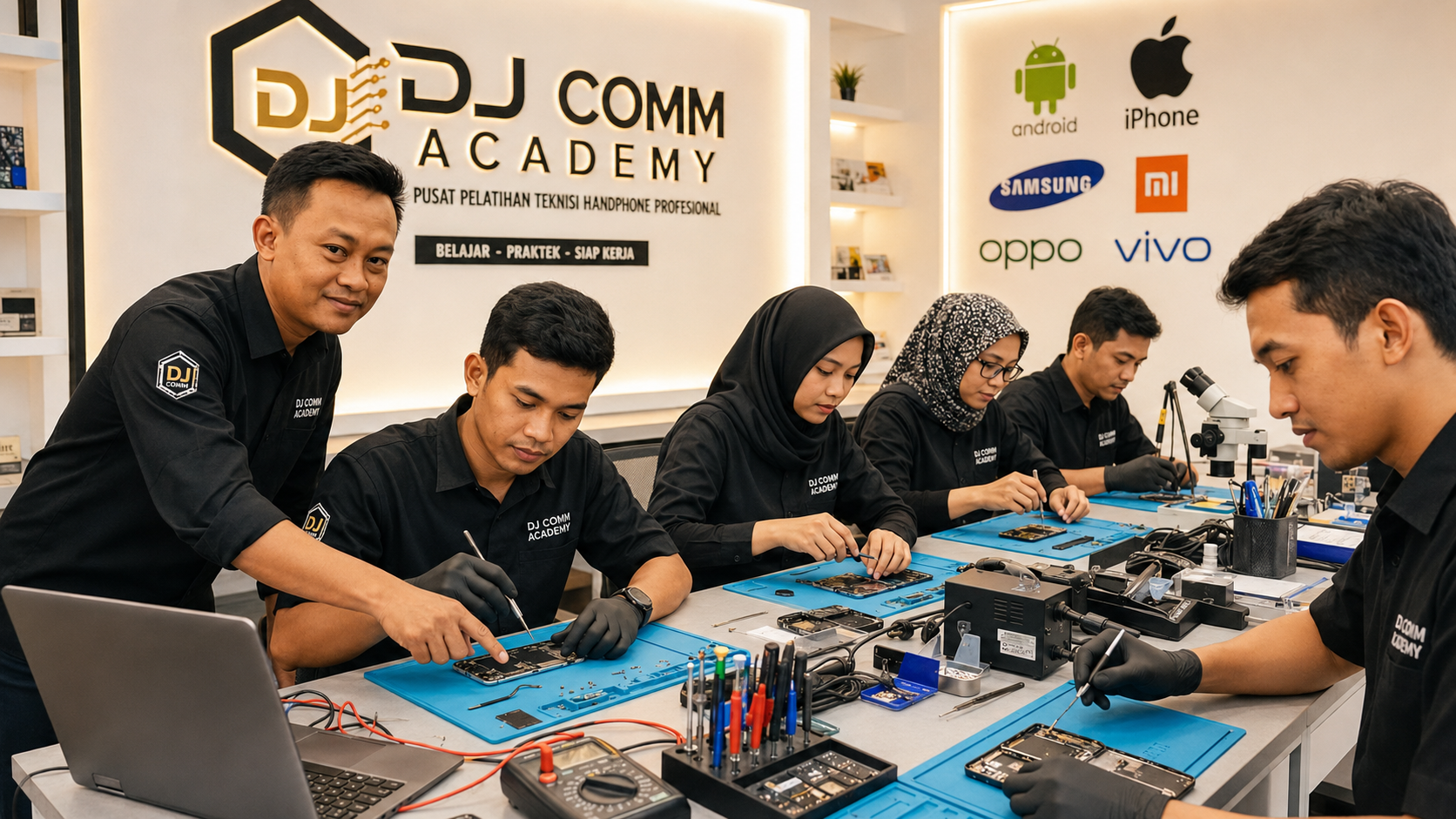 Kursus service HP online DJ Comm Academy