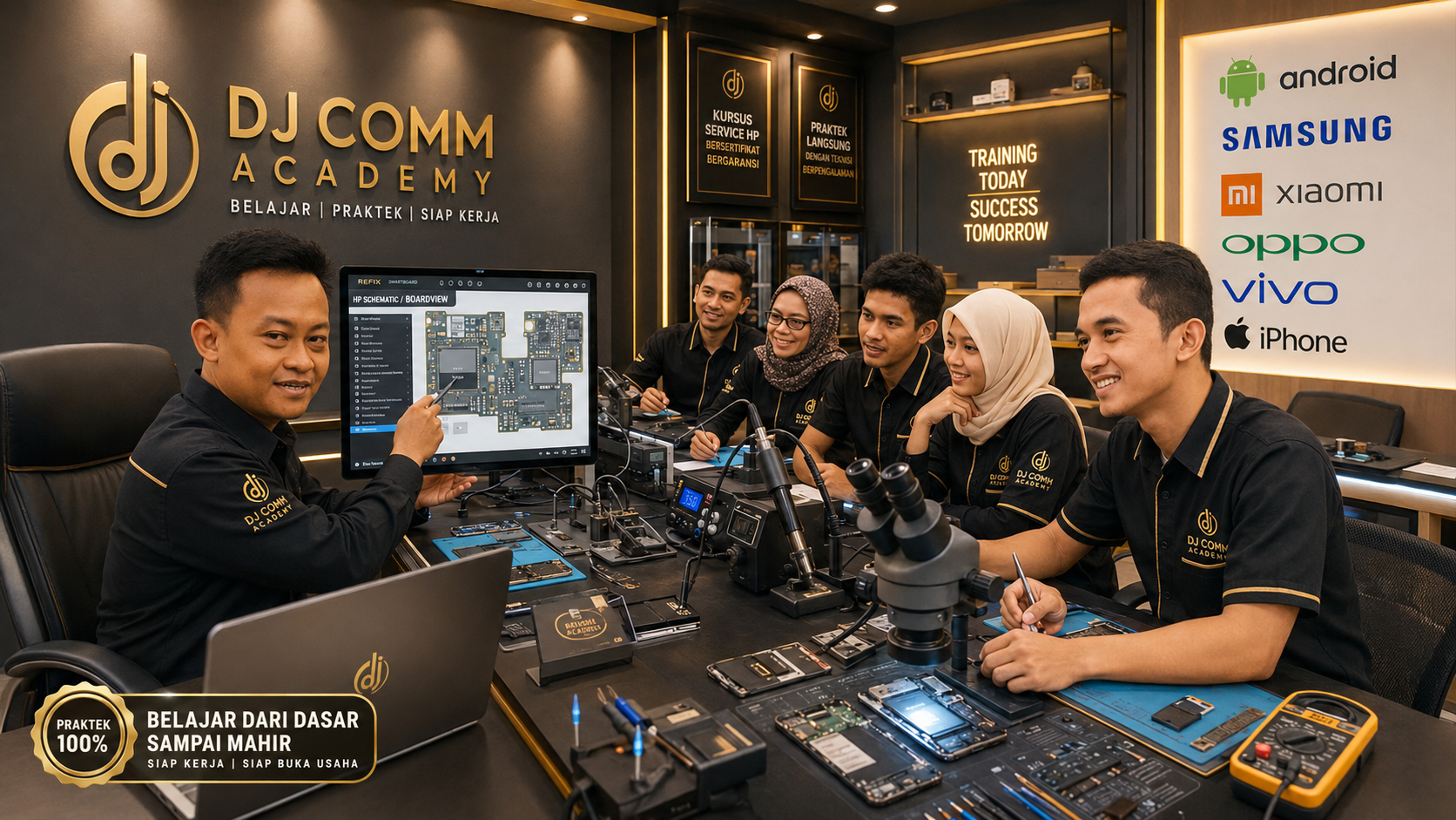 Bimbingan belajar service HP online DJ Comm Academy